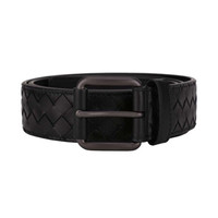 BOTTEGA VENETA 宝缇嘉 BV 男士黑色牛皮编织针扣腰带 407396 V4650 1000 90cm
