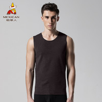 稻草人保暖背心男士秋冬无痕加绒无袖马甲上衣情侣紧身打底保暖内衣女 EH7000M9 咖啡-男 XL