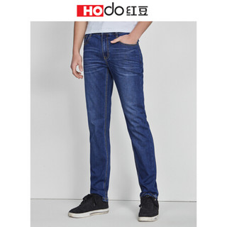 红豆 Hodo 男装 牛仔裤男2019春季新品微弹水洗中腰牛仔裤 B1蓝色 180/102A（40）