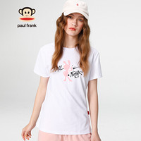 Paul Frank/大嘴猴 短袖女2019新款时尚印花圆领ins超火的上衣女 PFCTE192061W 白色 S