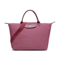 LONGCHAMP 珑骧 2019新品 女士LE PLIAGE COLLECTION系列无花果色织物中号短柄手提单肩包 1515 691 882