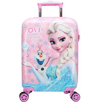 迪士尼（Disney）儿童拉杆箱18英寸小学生行李箱 冰雪奇缘登机箱万向轮旅行箱 DH19029-Q粉红/蓝色