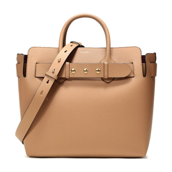 商品burberry 巴宝莉 女款浅驼色皮质中号手提单肩贝尔特包 80095061