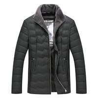 南极人男士商务休闲保暖外套加厚羊毛领防寒服爸爸装 MYJ61165 黑色 180/XL