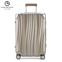 金利来（Goldlion）拉杆箱大容量旅行箱出差行李箱男女通用静音万向轮 24英寸金色 ML8574003-2236