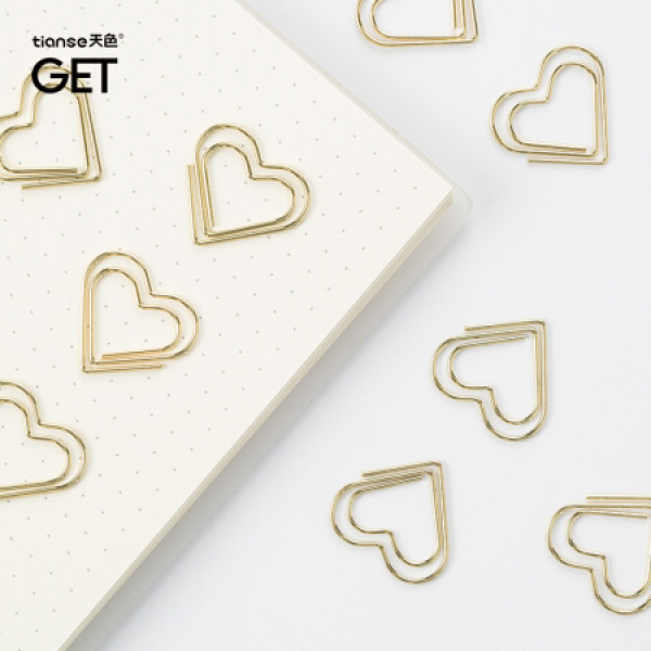 天色小清新心形回形针创意书签办公文件曲别针/别针/回形别针(25*25mm