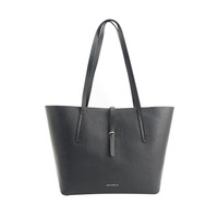 COCCINELLE 可奇奈尔 女士敞口皮质单肩包 E1 DC5 11 01 01 001 黑色 大号