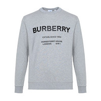 BURBERRY 巴宝莉/博柏利 男款浅麻灰Horseferry印花棉质长袖卫衣运动衫 80172291 L码