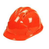 谋福 91802 高强度ABS透气 安全帽工程帽 防砸抗冲击建筑防砸安全帽 (三筋透气ABS安全帽 橙色)