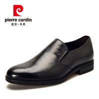 皮尔卡丹 pierre cardin 英伦时尚商务皮鞋舒适一脚蹬正装真皮男鞋 黑色 43