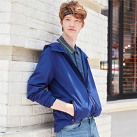 佐丹奴(Giordano) 风衣 佐丹奴(Giordano)男装 纯色网布内衬连帽风衣01079729 69海底蓝色 中码