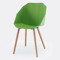 百思宜 洽谈椅 时尚创意休闲靠背扶手餐椅 设计师塑料简约咖啡欧式家用椅子 绿色