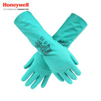 霍尼韦尔（Honeywell）LA132G 丁腈防化手套 耐酸碱耐油 劳保手套防水 植绒衬里8码1副（5件起购）