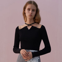 Chris by Christopher BU 卜柯文 设计师品牌 女装针织衫 挂脖纯色 常规款  JDesigner 黑色 M