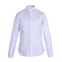 CANALI 康纳利 男士19春夏新款 白色配蓝色棉质格纹长袖衬衫 XC3 GD00632 401 40码