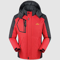 富铤(FORTEI)棉服男棉衣夹克男外套冲锋衣男加绒加厚登山服 1688 男款大红 2XL