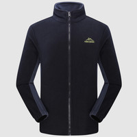 富铤(FORTEI)棉衣男棉服2019秋冬新款抓绒衣男女情侣款摇粒绒开衫保暖外套 W803 黑色(男款) 2XL