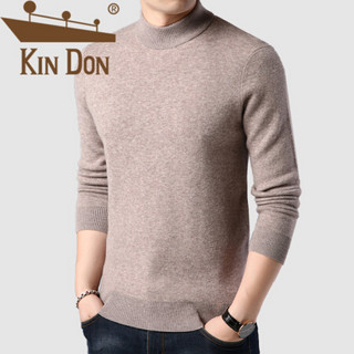 金盾（KIN DON）羊毛衫 男2019秋季新款休闲百搭高领套头纯色长袖居家打底衫 QT2020-1-D39823 驼色 185