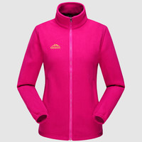 富铤(FORTEI)棉衣男棉服2019秋冬新款抓绒衣男女情侣款摇粒绒开衫保暖外套 W803 玫红(女款) 4XL