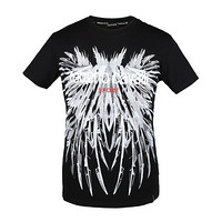 Roberto Cavalli 罗伯特·卡沃利 男士黑色棉质T恤 HYX25T JE046 05051 XXL