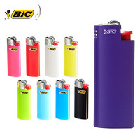 比克（BIC）J5橡胶触感金属打火机套（紫色）+J5混色打火机礼盒（8支）