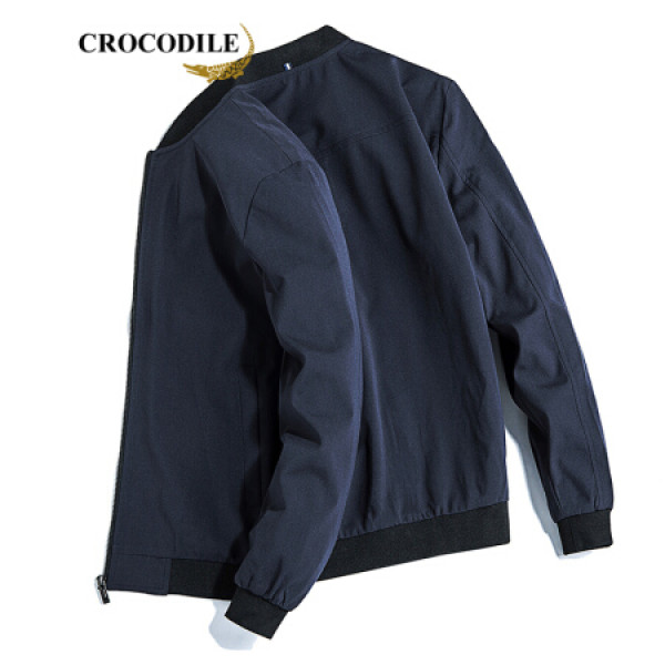 商品鳄鱼恤(crocodile)男休闲夹克 2019秋季新款时尚立领修身短款长袖
