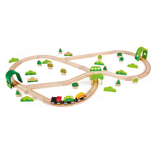 德国(Hape)火车轨道森林历险套儿童轨道玩具早教益智玩具 3岁+  E3713 男孩女孩生日礼物