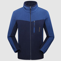 富铤(FORTEI)棉衣男棉服2019秋冬新款抓绒衣男情侣款摇粒绒开衫保暖外套 W801 深蓝色(男款) 3XL