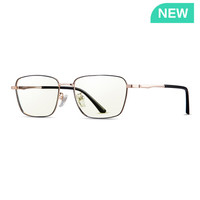 海俪恩眼镜星座系列-狮子座防护眼镜 防蓝光眼镜男女款 平光电脑护目镜 N71032 C1M/8-黑框金边