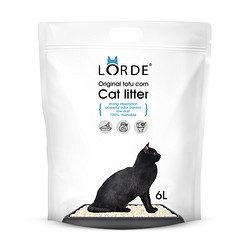 LORDE豆腐猫砂 2.6kg/6L装 快速结团无粉尘 除臭可冲厕所 非膨润土猫砂