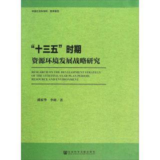 “十三五”时期资源环境发展战略研究