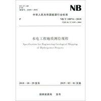 中华人民共和国能源行业标准（NB/T 10074-2018）：水电工程地质测绘规程