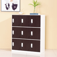 中伟九门更衣柜办公钢制矮柜碗柜资料柜鞋柜茶水柜 套色