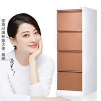 奈高NG卡箱铁皮柜FC挂捞办公柜A4挂快劳文件柜立式抽屉柜子 白框咖门4抽卡箱