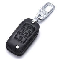 车达品一键启动全包大众钥匙包真皮钥匙套18款新迈腾B8朗逸高尔夫7速腾途观l帕萨特宝来明锐捷达cc钥匙扣黑线
