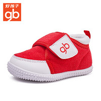 好孩子（gb）学步鞋0-2岁婴儿步前鞋软底宝宝鞋 18FWLT001 大红 19码/鞋内长120