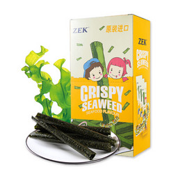 泰国进口(ZEK)儿童休闲零食 小吃 烤海苔卷 脆紫菜卷 海鲜味 27g/盒 *2件
