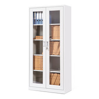 中伟文件柜办公柜钢制铁皮柜资料柜档案柜储物柜通体玻璃文件柜加厚款