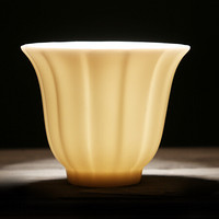 苏氏陶瓷 SUSHI CERAMICS）中国白花瓣莲花个人陶瓷茶杯主人杯（亚光）