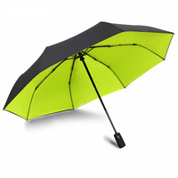 C'mon 双层全自动雨伞 自开自收折叠防风男士商务全自动伞三折伞 绿色