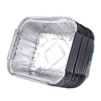 京惠思创 JH0248 锡纸盒外卖铝箔盘野餐烧烤盘长方形烤肉盘餐盒 410ml 20只装