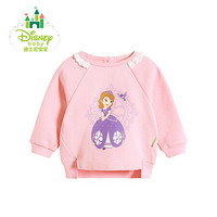 迪士尼(Disney) 春季新品女童卡通卫衣甜美花边上衣打底衫173S967 粉色 120cm