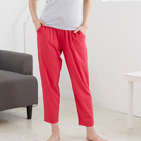 小护士 睡裤 女士可外穿舒适九分家居裤ZSK006宽松 玫瑰紫 XL(175/105)