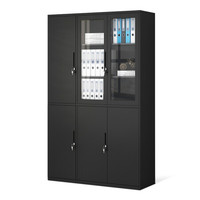中伟文件柜更衣柜办公柜铁皮柜资料档案柜储物柜五门更衣柜黑色款左更衣柜