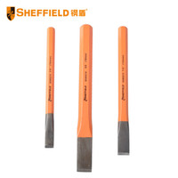 钢盾 SHEFFIELD S080001 冷凿石工凿子方柄合金尖凿扁凿扁形平凿3件套 3件套石工凿