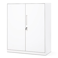 中伟文件柜办公柜矮柜铁皮柜档案柜储物柜薄边1090高纯白色