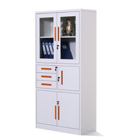 奈高NG文件柜办公柜钢制铁皮柜资料柜档案柜储物柜偏三保橘拉手0.8mm