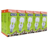 佛山照明(FSL)T3节能灯泡螺旋型标准E27大口11W黄光 10支装(量大定制)