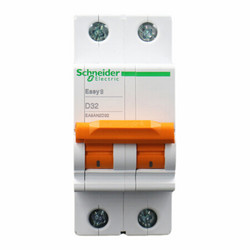 Schneider Electric 施耐德电气 施耐德空气开关EA9系列双进双出双极空开2P D型32A EA9AN2D32 230/400VAC总闸空气开关断路器