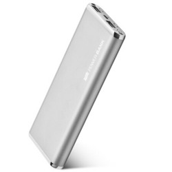 飞毛腿 M100 超薄聚合物 移动电源/充电宝 10000毫安 银色 双USB输出 适用于苹果/三星/华为/小米